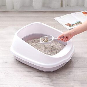 Shulemin Litter Box High Side and Back Litter Box Semi-Enclosed Detachable Pet Cats Sand Litter Box Scoop Toilet Tray Litter Pan Sifting Litter Box for Cats Dogs Grey S