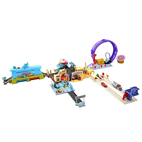 Disney and Pixar Cars Toys, Submarine Car Wash Playset with Color-Change Lightning McQueen Toy Car, Water Play