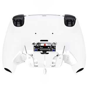 eXtremeRate White Programable RISE4 Remap Kit for PS5 Controller BDM 010 & BDM 020, Upgrade Board & Redesigned Back Shell & 4 Back Buttons for PS5 Controller - Controller NOT Included