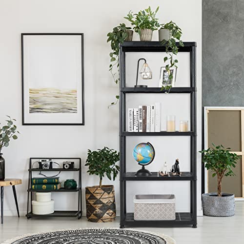 GLOBALWAY Julimoon 5-Tier Storage Shelf, Free Standing Storage Rack, Easy to Assemble, Multi-Use Storage Shelving Unit for Home/Office/Dormitory/Garage (28" L X 15" W X 67" H)