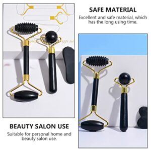 Beaupretty Massage Roller Massagers 2pcs Facial Roller Jade Face Massager Obsidian Eyes Cheeks Forehead Neck Skin Care Tool for Reduce Wrinkles Puffiness Massagers Skin Care Tools