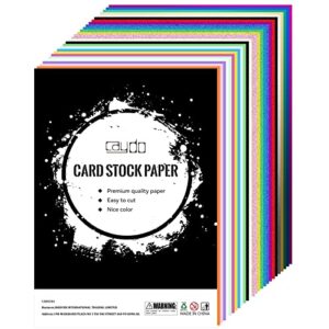 caydo 50 sheets assorted cardstock paper, including glitter paper metallic foil paper and colored craft card stock for party wedding decor gift box scrapbook origami (a4 size)