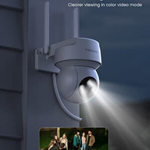 TOAIOHO 2K Security Camera Outdoor, Camera for Home Security Outside with Color Night Vision, Motion Detection and Alarm, 2-Way Talk, IP66 Waterproof, 360°Viewing,SD Card & Cloud Service