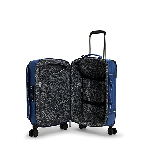 Kipling Spontaneous S Softside Spinner Wheel Luggage, Cabin Sized, Elastic Straps, Admiral Blue CL, 13''L x 20.75''H x 8.25''D