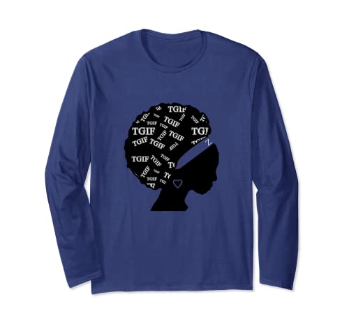 Zeta Blue Phi Beta Afro TGIF Sorority T-Shirt Women Long Sleeve T-Shirt