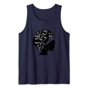 Zeta Blue Phi Beta Afro TGIF Sorority T-Shirt Women Tank Top
