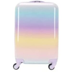 pastel rainbow ombre crckt kids hardside carry on spinner suitcase
