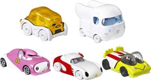 hot wheels sanrio character car 5-pack, toy cars in 1:64 scale: hello kitty, keroppi, gudetama, cinnamaroll & my melody