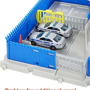 Matchbox Action Drivers Police Station Dispatch Playset with 1 Helicopter & 1 Ford Police Car, with Lights & Sounds