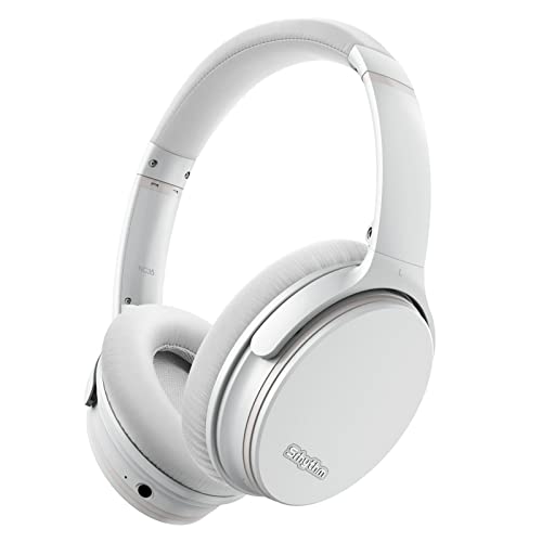 Srhythm NC35 Noise Cancelling Headphones Wireless Bluetooth 5.0, Fast Charge Over-Ear Lightweight Headset with Microphones,Mega Bass 50+ Hours’ Playtime