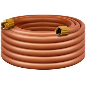 worth garden hybrid 25 feet garden hose, no leak 5/8-inch flexible lightweight water hose - male to female fittings - 8 years warranty