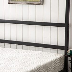 Bonnlo Black Canopy Bed Frame King with Headboard, Four Poster Bed Frame King, Metal