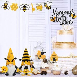 CRCZK Bumble Bee Gnome Plush - Mr and Mrs Honeybee Spring Gnomes Plushie Ornaments -Scandinavian Tomte Elf World Bee Day Decor, Swedish Dwarf Figurine Table Shelf Tiered Tray Decorations bee gnome