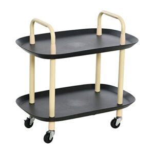 main + mesa modern plastic and metal 2-tier trolley, black and sand