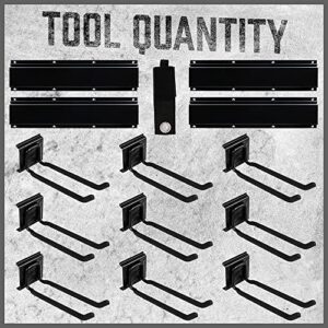 HORUSDY 64-Inch Heavy Duty Garage Organization Rack, 4 packs Rails and 9 Adjustable Hooks, Tool Organizer Rack with Heavy Double Hooks Tracks Max Load 600LB