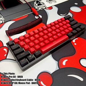 Kraken Keyboards DRIP XXL Red Gaming Mouse Pad - Professional Artisan Red Mouse Pad - Red Gaming Desk Mat - 36" x 16" Extended XXL Mouse Mat (Darth)