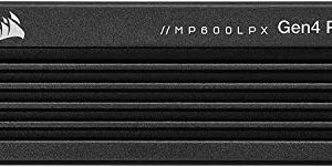 Corsair MP600 PRO LPX 2TB M.2 NVMe PCIe x4 Gen4 SSD - Optimized for PS5 (Up to 7,100MB/sec Sequential Read & 6,800MB/sec Sequential Write Speeds, High-Speed Interface, Compact Form Factor) Black