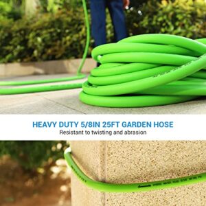 DEWENWILS Garden Hose 25 ft x 5/8", Water Hose with SwivelGrip, Heavy Duty, Lightweight, Flexible Hose for Plants, Car, Yard, 3/4 Inch Solid Fittings, Drinking Water Safe