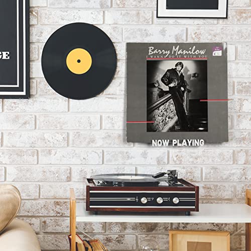 ONE WALL Now Playing Vinyl Record Stand Wall Mount Vinyl Record Holder Record Display Storage Holder for Album Hanging Storage Shelf, White