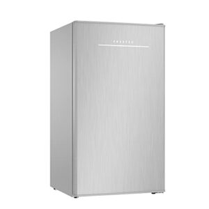 3.2 cu.ft. small refrigerator with freezer, mini fridge for bedroom, mini dorm refrigerator with 6 settings mechanical thermostat, one-touch defrosting system, energy saving, for office, home, apartment, silver