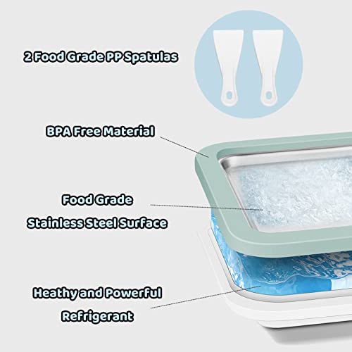 JoyMech Ice Cream Roll Maker Rolled Ice Cream Machine, Sweet Spot Pan, Instant Cold Plate, Ideal for Making Rolled Ice Cream Soft Serve Slushies Frozen Yogurt Sorbet and Gelatod (Aquamarine)