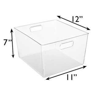 ClearSpace Clear Plastic Storage Bins – XL 2 Pack Perfect Kitchen Organization or Pantry Storage – Fridge Organizer, Pantry Organization and Storage Bins, Cabinet Organizers