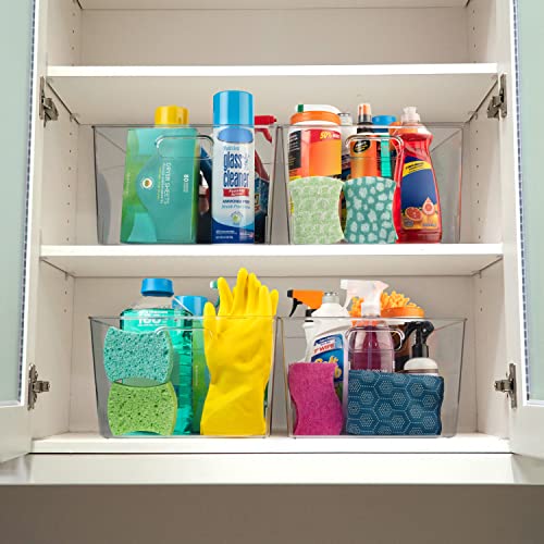 ClearSpace Clear Plastic Storage Bins – XL 2 Pack Perfect Kitchen Organization or Pantry Storage – Fridge Organizer, Pantry Organization and Storage Bins, Cabinet Organizers