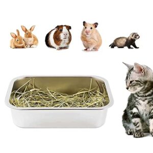 stainless steel litter box, 14.2/17.8 inch metal litter pan toilet litter tray box for cats, kittens, rabbits, hamster and small animals, nonstick, smooth (36)