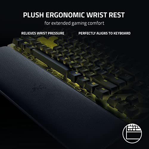 Razer Huntsman V2 TKL Tenkeyless Gaming Keyboard: Fast Linear Optical Switches Gen2 w/Sound Dampeners & 8000Hz Polling Rate - Detachable TypeC Cable - UV-Coated ABS Keycaps - Wrist Rest - ESL Edition