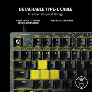 Razer Huntsman V2 TKL Tenkeyless Gaming Keyboard: Fast Linear Optical Switches Gen2 w/Sound Dampeners & 8000Hz Polling Rate - Detachable TypeC Cable - UV-Coated ABS Keycaps - Wrist Rest - ESL Edition
