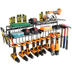 phunaya power tool organizer wall mount,tool organizers and storage,tool storage for garage organization,tools drill holder(2pack)