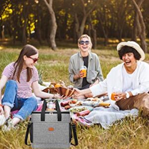 MOYAQI Large Soft Sided Picnic Cooler Bag 40L Insulated Leak Proof for 60 Cans of Beverage or Beer Storage, Collapsible Cooler Lunch Bag for Camping, Lunch, Beach, Picnic, Road Trips, Shopping, Travel