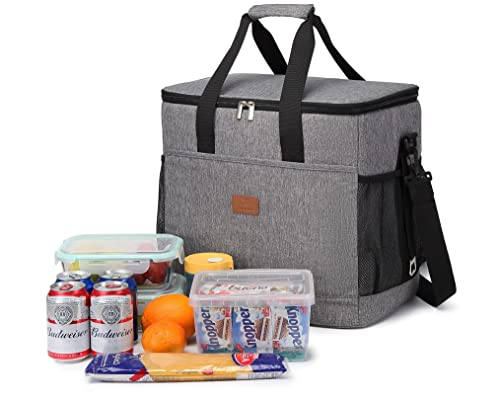 MOYAQI Large Soft Sided Picnic Cooler Bag 40L Insulated Leak Proof for 60 Cans of Beverage or Beer Storage, Collapsible Cooler Lunch Bag for Camping, Lunch, Beach, Picnic, Road Trips, Shopping, Travel