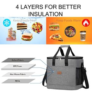 MOYAQI Large Soft Sided Picnic Cooler Bag 40L Insulated Leak Proof for 60 Cans of Beverage or Beer Storage, Collapsible Cooler Lunch Bag for Camping, Lunch, Beach, Picnic, Road Trips, Shopping, Travel