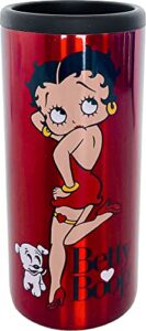 spoontiques - stainless steel can cooler - double walled stainless steel beverage can cooler - keeps drinks colder longer - betty boop stainless can cooler,17591