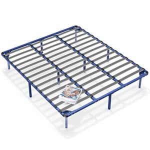 nazhura bed frame king size platform heavy duty synthetic slat support mattress foundation,14 inch height no box spring needed support 1000 lb