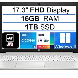 2022 HP Pavilion 17 Laptop, 17.3" FHD IPS Display, 11th Gen Intel i5-1135G7(Up to 4.2GHz, Beat i7-10710U), 16GB RAM, 1TB PCIe SSD, Backlit Keyboard, HDMI, WiFi, Bluetooth, Webcam, Windows 11+JVQ MP