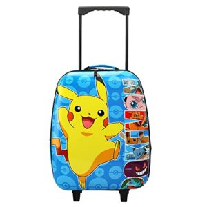bioworld kids pokémon pikachu abs shell collapsible luggage