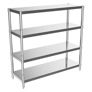 storage shelves, 4 tier shelf adjustable stainless steel shelves, sturdy metal shelves heavy duty shelving units and storage for kitchen commercial office garage storage, 47l x 16w x 47h 880lbs total