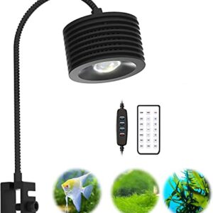 Lominie LED Aquarium Light, Full Spectrum Fish Tank Light, Clip on Freshwater Planted Light Adjustable Gooseneck for Saltwater Coral Fish Tanks, Dimmable Nano Refugium Tank Light Supports Remote WiFi