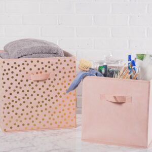 DII Non Woven Fabric Storage Bin Collection Collapsible Organizer Cube, Small Set, 11x11x11", Millennial Pink, 2 Count