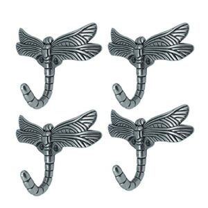 decorative dragonfly hooks - dragonfly coat towel robe bathroom wall animal hooks outdoor(pack of 4)