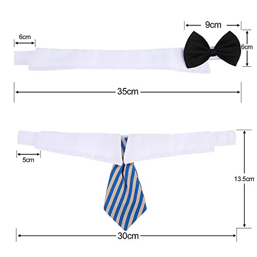 3 Pieces Adjustable Pets Dog Cat Bow Tie Pet Costume Necktie Collar for Small Dogs Puppy Grooming Accessories (S)