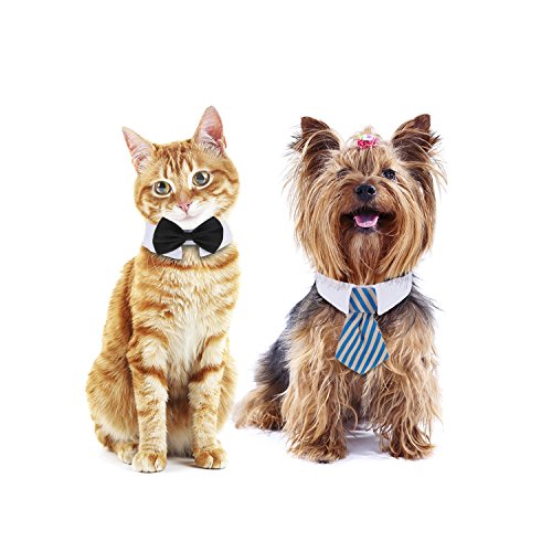 3 Pieces Adjustable Pets Dog Cat Bow Tie Pet Costume Necktie Collar for Small Dogs Puppy Grooming Accessories (S)