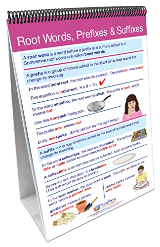 Spelling Rules Flip Chart Set (Grades 3 - 6) - 10 Laminated Write-On/Wipe-Off, Double-Sided Charts Mounted on Easel with Activity Guide