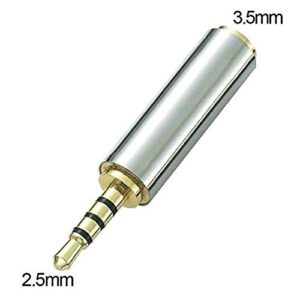 2pack Gold Plated Stereo Audio Headphone Adapter Converter Jack (2.5mm Male to 3.5mm Female, Silver)