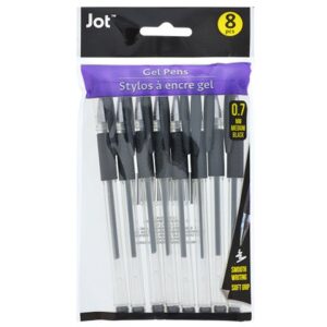jot comfort grip gel pens with black ink, 8-ct. packs