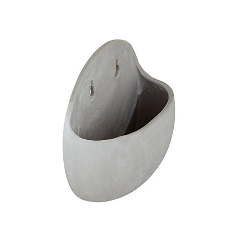 Amazon Brand – Rivet Rounded Wall Mount Planter, 6.25"H, Modern Earthenware, Grey