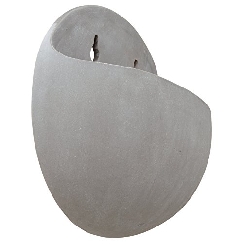 Amazon Brand – Rivet Rounded Wall Mount Planter, 6.25"H, Modern Earthenware, Grey