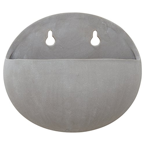 Amazon Brand – Rivet Rounded Wall Mount Planter, 6.25"H, Modern Earthenware, Grey